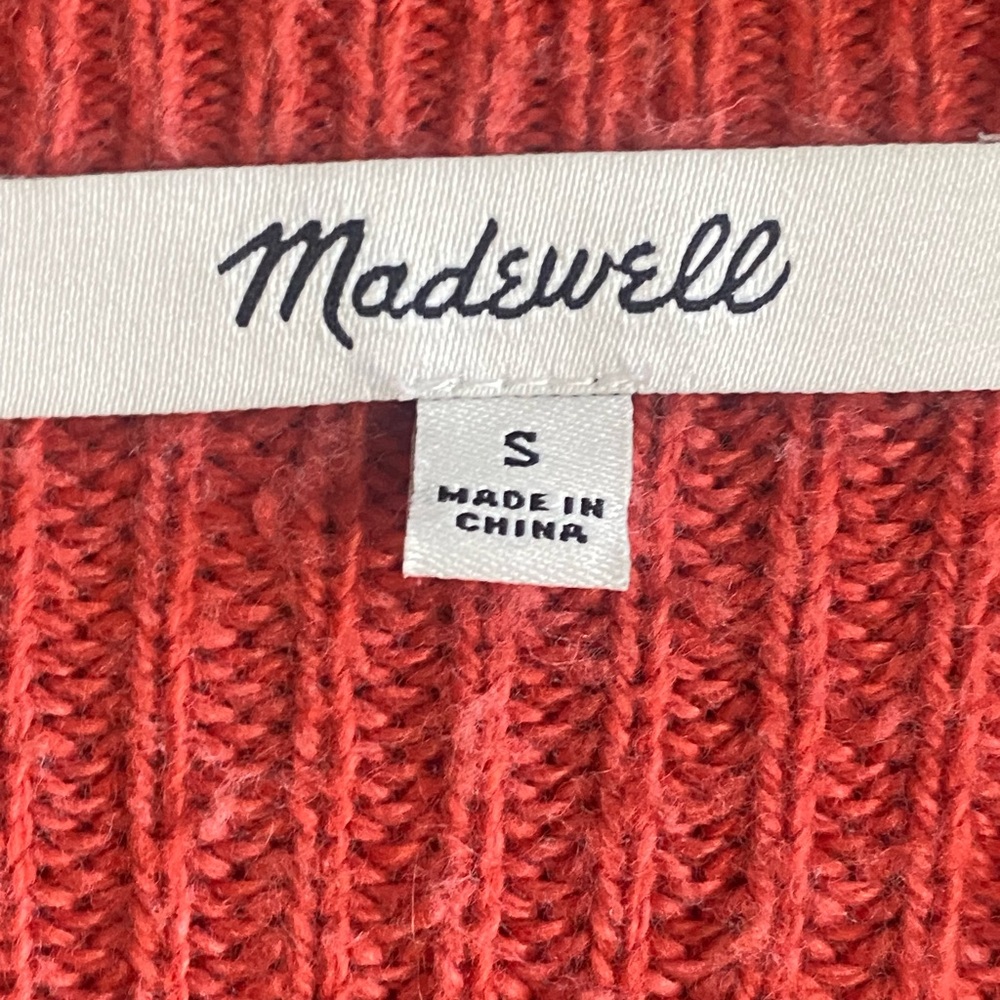 Madewell Thompson Pocketed Pullover Red Sweater. Size Small - Picture 9 of 10